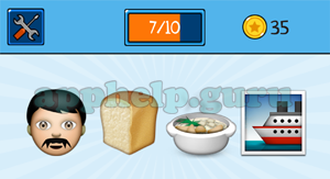 EmojiNation: Emojis Man, Bread, Bowl, Boat Answer