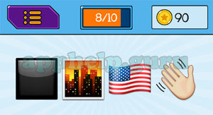 EmojiNation: Emojis Black Square, City, USA Flag, Hand Answer