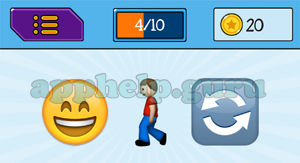 EmojiNation: Emojis Smiley, Man Walking, Repeat Answer