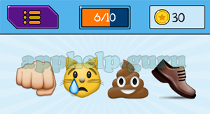 EmojiNation: Emojis Fist, Crying Cat, Poo, Foot Answer