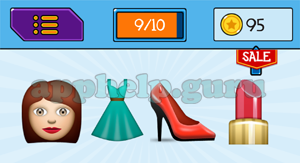 EmojiNation: Emojis Girl, Dress, Shoe, Lipstick Answer