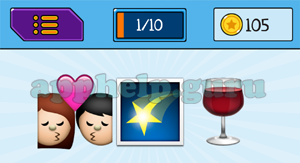 EmojiNation: Emojis Love, Star, Wine Answer