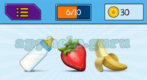 EmojiNation: Emojis Bottle, Strawberry, Banana Answer