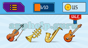 EmojiNation: Emojis Violin, Trumpet, Saxaphone, Guitar Answer
