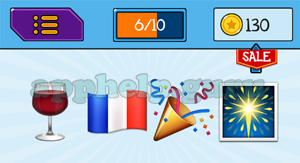 EmojiNation: Emojis Wine, Flag, Party, Star Answer