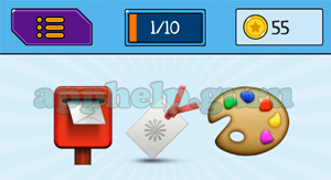 EmojiNation: Emojis Postbox, Card, Palette Answer