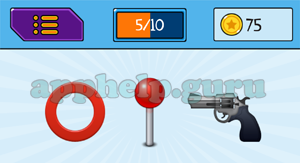 EmojiNation: Emojis Red Circle, Red Marker, Gun Answer