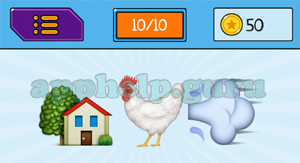 EmojiNation: Emojis House, Chicken, Wind Answer