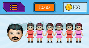 EmojiNation: Emojis Man, 3 women couples Answer