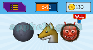 EmojiNation: Emojis Black Circle, Wolf, Monster Answer
