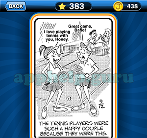 Just Jumble: Level 383 The tennis players were such a happy couple because they were this Answer