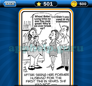 Just Jumble: Level 501 After seeing her former husband for the first time in years she was not Answer