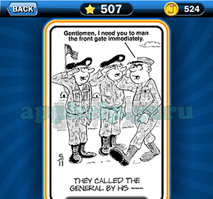 Just Jumble: Level 507 They called the general by his Answer