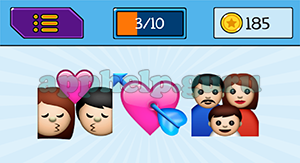 EmojiNation: Emojis Kissing, Love Heart, Family Answer