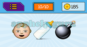 EmojiNation: Emojis Baby, Bottle, Bomb Answer