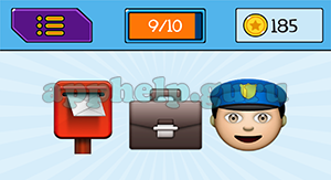 EmojiNation: Emojis Mail Box, Briefcase, Mailman Answer