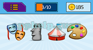 EmojiNation: Emojis Masks, Statue, Circus Tent, Palette Answer