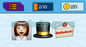 EmojiNation: Emojis Bride, Hat, Cake Answer