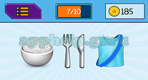 EmojiNation: Emojis Bowl of Rice, Cutlery, Singlet Answer