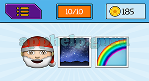 EmojiNation: Emojis Santa, Night Sky, Rainbow Answer