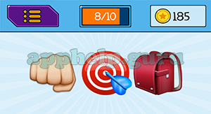 EmojiNation: Emojis Fist, Darts, Backpack Answer
