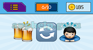 EmojiNation: Emojis Beer, Repeat, Man with Head Arrows Answer