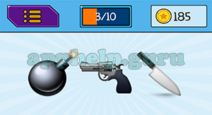 EmojiNation: Emojis Bomb, Gun, Knife Answer