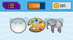 EmojiNation: Emojis White Circle, Palette, Elephant Answer