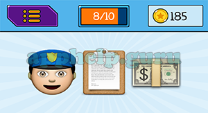 EmojiNation: Emojis Police Man, Clipboard, Money Answer