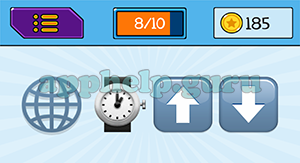 EmojiNation: Emojis World Symbol, Watch, Up Arrow, Down Arrow Answer