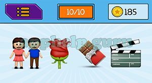 EmojiNation: Emojis Couple, Flower, Chocolate, Movie Board Answer