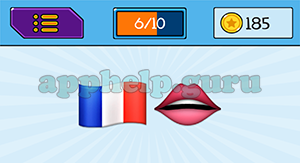 EmojiNation: Emojis French Flag, Lips Answer
