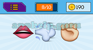 EmojiNation: Emojis Lips, Wind, Fist Answer