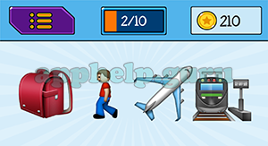 EmojiNation: Emojis Bag, Walk, Airplane, Train Answer