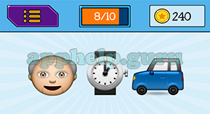 EmojiNation: Emojis Old Man, Watch, Car Answer