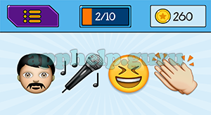 EmojiNation: Emojis Man, Microphone, Smiley, Hands Answer
