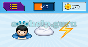 EmojiNation: Emojis Man with Head Arrows, Cloud, Lightning Answer