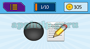 EmojiNation: Emojis Black Circle, Pencial and Paper Answer