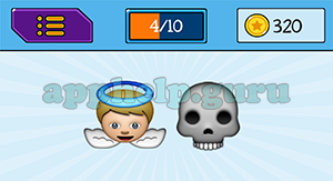 EmojiNation: Emojis Angel, Skull Answer