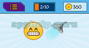 EmojiNation: Emojis Tooth Face, Shower Answer