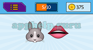 EmojiNation: Emojis Rabbit, Lips Answer
