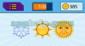 EmojiNation: Emojis Snowflake, Sun, Sun Answer