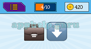 EmojiNation: Emojis Briefcase, Down Arrow Answer