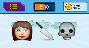 EmojiNation: Emojis Girl, Knife, Skull Answer