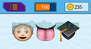 EmojiNation: Emojis Old Man, Tongue, Graduation Cap Answer