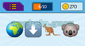 EmojiNation: Emojis World, Down Arrow, Kangaroo, Koala Answer