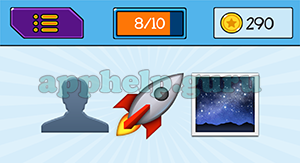 EmojiNation: Emojis Silhouette, Rocket, Night Sky Answer