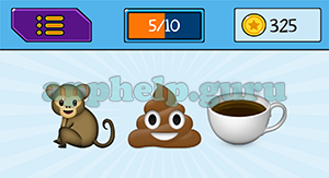 EmojiNation: Emojis Monkey, Poo, Coffee Answer