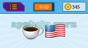 EmojiNation: Emojis Coffee, USA Flag Answer