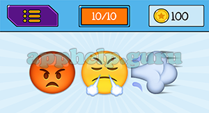 EmojiNation: Emojis Angry Face, Face with Nose Steam, Wind Answer
